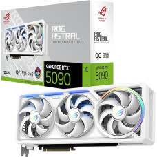 ASUS ROG Astral GeForce RTX 5090 32GB GDDR7 White OC Edition Gaming Quad Fan vaizdo plokštė (NVIDIA DLSS 4, 3.8 lizdo konstrukcija, PCIe 5.0, 3x DP 2.1b, 2x HDMI 2.1b, balta, ROG-ASTRAL-RTX5090-O32G-WHITE)