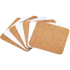 Korktafel Selbstklebend 10 Stück selbstklebende DIY-Untersetzer, quadratische und runde Kork-Trägerplatten, Mini-Wandkorkfliesen for Untersetzer und Heimwerkerarbeiten(100mm)