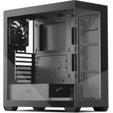 darkFlash ATX Mid-Tower kompiuterio korpusas, iš anksto įmontuotas 1 ne šviesos diodų PWM ventiliatorius, pilnai matomas dvigubo grūdinto stiklo žaidimų kompiuterio korpusas, C tipo, palaiko iki 360 mm radiatorių, juodas (DS900)