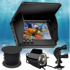 Fish Finder, Fish Finder Camera IP65 Waterproof Underwater Camera with 5 Inch IPS Display 8000 mAh Battery 30 m Cable 220° Wide Angle Night Vision for Sea Fishing River Fishing Ice Fishing
