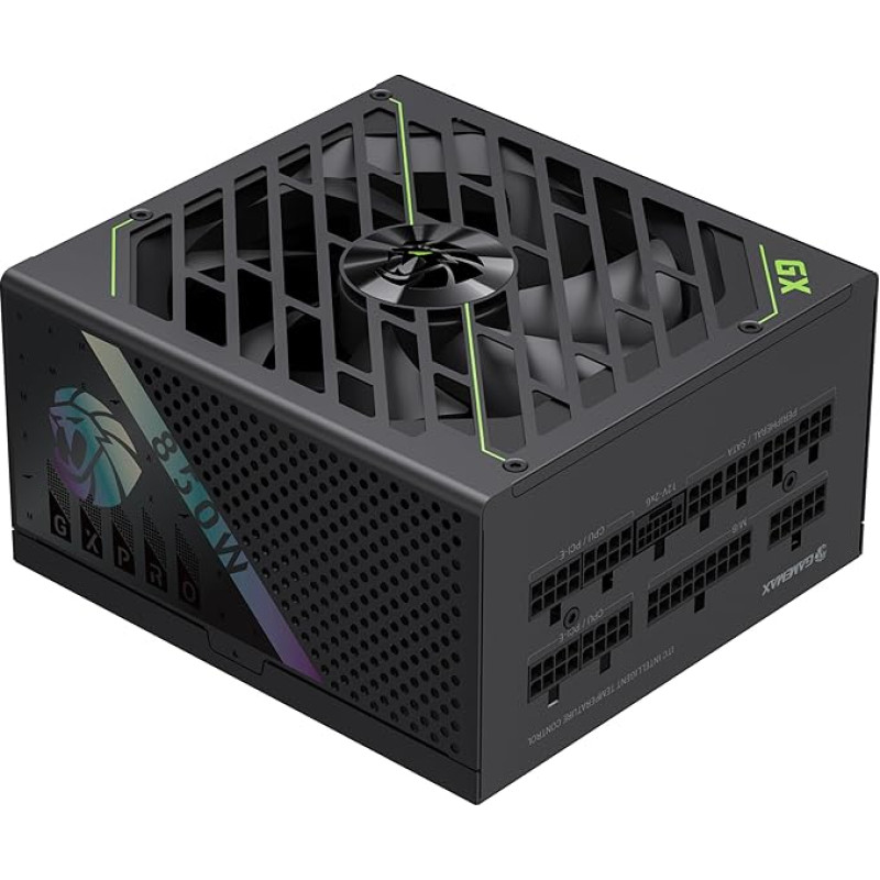 GAMEMAX GX-850G PRO kompiuterio maitinimo šaltinis 850W, visiškai modulinis ATX3.1 PCIe5.1 su 12V-2x6 jungtimi, 80 Plus Gold, 105°C japoniški kondensatoriai, 7 apsaugos grandinės, juodos spalvos