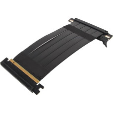 GPU Riser Cable PCIE 4.0 X16, PCIE 4.0 High Speed Riser Cable Flexible GPU Extension Cable 180 Degree for RTX 4090 RX 7900 XT, black