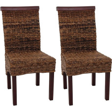 2x Valgomojo kėdės, Pintos kėdės, Kėdė M45, Bananų pynė, šviesios, be pagalvėlės