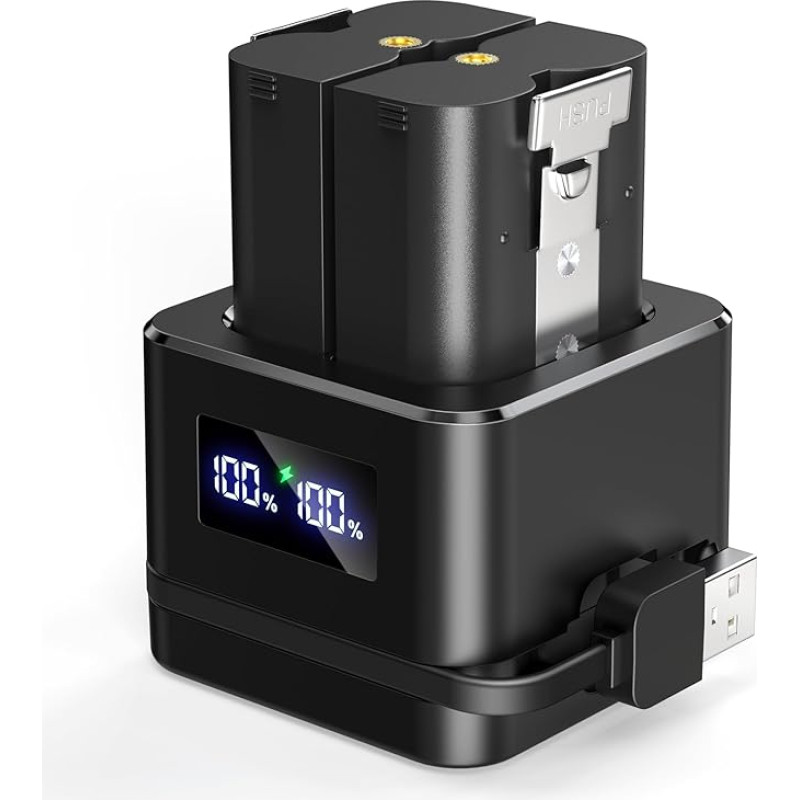 2 baterijos ir skaitmeninė įkrovimo stotelė 