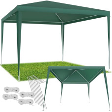 tectake® Gazebo 3 x 3 m, Garden Tent with Waterproof PE Tarpaulin with UV Protection, Party Tent for Garden, Patio, Event, Camping, Festival, Market, Plug-In System, Garden Gazebo Including Tension