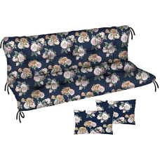 Ferocity Cushion for Hollywood Swing 185 x 50 x 50 cm Garden Bench Cushion and 2 Cushions Pallet Cushion Bench Cushion Seat Cushion and Back Cushion Mattress Garden Cushion Rose [133]