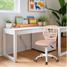 FurnitureR Vaikiška kėdė Reguliuojamo aukščio rašomojo stalo kėdė Ergonomiška spalvinga jaunimo kėdė su atlošu ir porankiais Pasukama kėdė su 5 ratukais vaikams nuo 3 iki 10 metų 100 kg apkrovos talpa