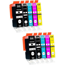 10 rašalo kasečių su mikroschemomis ir lygio indikatoriumi, suderinamos su 