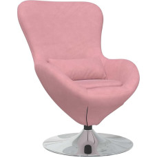 vidaXL Contemporary Pink Armchair with Padded Armrests, Swivel Function, Durable Metal Frame, Ideal for Living Room and Bedroom, Stylish Interior Seating, Comfortable for Reading