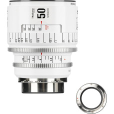 7artisans 50mm T2.1 Infinte Series Professional Manual Full Frame Cine Lens Compatible with PL Bayonet for Photography and Film Production - White