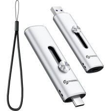 PHIXERO (1000MB/s) 2-in-1 USB Flash Drive, USB C + USB A 3.2 Gen2 Memory Stick, USB C External SSD 128GB, Extreme Fast USB Stick for Android Phone, iPhone 17, Laptop, Tablet, Mac