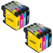 Bergsan 8 spausdintuvų kasetės, suderinamos su Brother LC223, skirtos MFC-J5320DW DCP-J4120DW MFC-J480DW MFC-J5720DW MFC-J5625DW MFC-J4620DW MFC-J4420DW MFC-J880DW MFC-J4625DW DCP-J562DW MFC-J5620DW