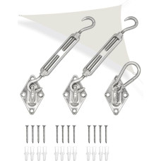 AMANKA Heavy Duty Attachment for Triangle Awning - Stainless Steel Mounting Set Sun Shade Sail