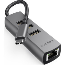 WALNEW USB C į Ethernet adapteris, USB-C į RJ45 LAN adapteris, Gigabitinio Cat tinklo kabelio keitiklis į C tipo, 