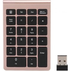ASHATA Ten Keyboard, 22 Keys Ten Keypad USB 2.4G Wireless Ergonomic Keyboard with Receiver, Support for Android and OS Systems (Rose Gold)