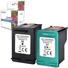 Printer Cartridge Compatible with HP 56 XL + 57 XL Black and Colour 56XL 57XL Printer Officejet 4105 4250 5510 6110 Deskjet 5150 5550 5145 Photosmart 7150 7260