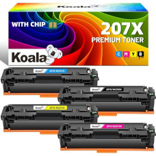 Koala 207A 207X MFP M283fdw Toneris (su lustu), suderinamas su HP 207X W2210X W2210X W2211X W2212X W2213X, skirtas HP Color Laserjet Pro MFP M283fdw M283fdn M255dw M255nw M282nw 4 pakuotės