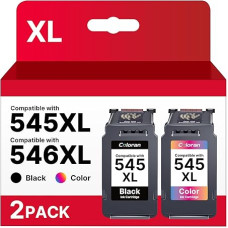Coloran PG-545 CL-546 XL suderinama su Canon 545XL 546XL rašalo kasete, suderinama su Pixma MX495 TR4550 TR4551 MG2550s MG2555s TS3150 TS3151 MG3050 MG3050 MG3050 MG303030 (1 juoda, 1 spalvota)