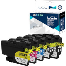 LCL suderinama rašalo kasetė LC-3239 LC3239 LC3239 XL LC3239XL LC3239XLBK LC-3239XLBK LC-3239XLBK LC-3239XLC LC-3239XLM LC-3239XLY Pigmentinis rašalas (5 vnt., 2 vnt., juodas, žydras, purpurinis, geltonas), skirtas Brother MFC-J5945DW