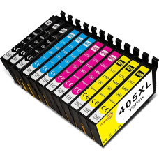 Aurotec 405 405XL spausdintuvo kasetės suderinamos su Epson 405 405XL kasetėmis 405 405XL Multipack suderinama su WF3820 WF3825 WF4820 kasetėmis WF4825 WF4830 WF7310 WF7830 WF7835 WF7840 (12 vnt.)