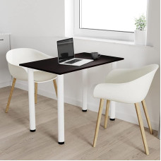 AKKE valgomojo stalas su baltomis kojomis, valgomojo stalas, virtuvės stalas, biuro stalas, venge, 90 x 50 cm