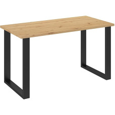 Limanda Table, Practical Dining Room Table, Living Room Table, Kitchen Table, Black Steel Legs, Table for Dining Room, Dining Set (Artisan Oak/Black, 138 x 67 cm)