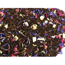 Black Spirit Black Tea Naturideen® 100 g (Black Tea Refined with Pineapple and Bergamot Aroma as well as Luminous Cornflower Blossoms and Rose Petals)