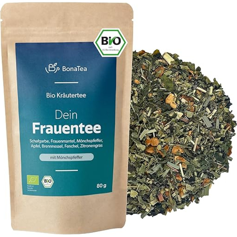 Ekologiška moteriška arbata su vienuolio pipirais, moterišku kailiu ir kraujažolėmis - biri ekologiška žolelių arbata moterims pagal tradicinę formulę