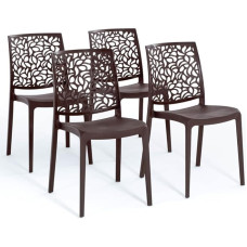 SIEDITI FUORI E DENTRO Anna Fibreglass Resin Chairs (4, Mocha)