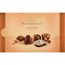 Lindt šokoladas | Pralinés Nougat dėžutė | 125 g | 12 šokoladinių saldainių su švelniai tirpstančiais riešutų riešutais 7 rūšių | Šokoladinė dovana