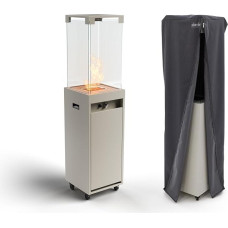 Planika - Faro Grey Gas Patio Heater, 8 kW Portable and Freestanding, Propane/LPG - Patio Heater (Faro Cover) 36 x 36 x 150 cm