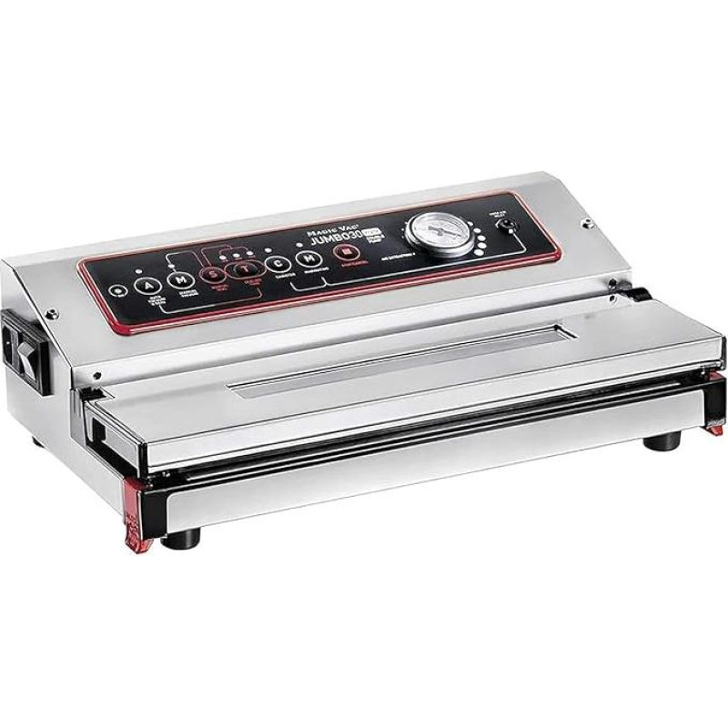 Magic Vac Jumbo 30evo 800 mBar nerūdijančio plieno vakuuminė sandarinimo mašina Vakuuminė sandarinimo mašina (nerūdijantis plienas, 800 mBar, 415 mm, 245 mm, 125 mm, 5 kg)