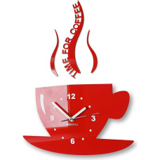 Modernus virtuvės sieninis laikrodis, puodelis