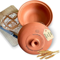 Duonos kepimo forma [natūralus atspalvis] su dangčiu - Romos duonos kepimo forma, stačiakampės duonos kepimo formos | kepimo formos, duonos kepimo forma, duonos kepimo puodas, duonos kepimo puodas, duonos kepimo indas, duonos dėžė iš molio