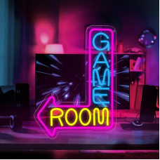 Neon Light Sign Game Neon Sign USB Gamer Neon Light Sign Light Lamp LED Light Advertising Gaming Zone Wall Decoration for Bedroom, Playroom, Bar, Children's Room Game Room Boys