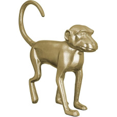 GILDE Dekoratyvinė skulptūrėlė Gyvūno figūrėlė Beždžionė - pagaminta iš aliuminio - dekoratyvinė figūrėlė Svetainės aksesuaras Biuras - dovana - Spalva: Aukso spalvos - Aukštis 45 cm