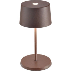 Zafferano, Olivia Mini Lampe, Tragbare und Wiederaufladbare Tischlampe mit Touch Control, Geeignet für Wohnzimmer und Außenbereich, Dimmer, 2700-3000 K, Höhe 22 cm, Farbe Corten
