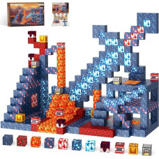 Magnetinės statybinės kaladėlės plius 100 dalių, magnetiniai žaisliniai kaladėliai, 