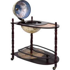 vidaXL Eukalipto medžio gaublys Baras su stalu Baro stalo ratai Laisvai pastatomas pasaulio gaublys Namų baras Mini baras Dekoratyvinis baro vežimėlis Dekoratyvinis žalias