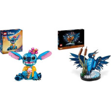 LEGO Disney Stitch konstravimo ir žaidimų rinkinys vaikams, figūrėlė su ledo kūgiu, žaislas ir ikonos Kingfisher modelių rinkinys suaugusiesiems, paukščio modelis svetainei ar biurui