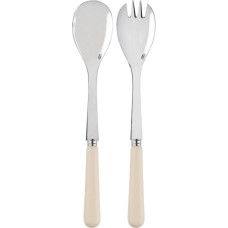 SABRE PARIS - 2 dalių 26 cm salotų serviravimo lėkštės - Pop - Nerūdijantis plienas ir akrilas - Galima plauti indaplovėje - Dramblio kaulo spalvos