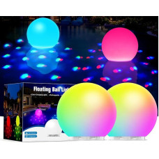 2025 Plaukiojantis baseino apšvietimas su povandeniniu šviesos šou, įvairiaspalvis baseino apšvietimo akumuliatorius, LED baseino apšvietimas, vandeniui atsparus sūkurinės vonios apšvietimas, vonios apšvietimas SPA centrui - 2 vnt.