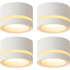 HCFEI LED Surface-Mounted Spotlights, IP44, Diameter 85 x 55 mm, Ceiling Spotlights, 6 W, 600 lm, GX53 LED Surface-Mounted Spotlight, Aluminium Surface-Mounted, 230 V, Surface Mounted Ceiling Light