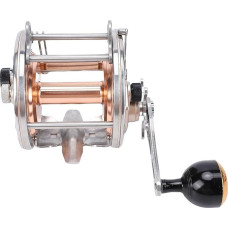 Alomejor Glatte Herkömmliche Angelrolle aus Aluminium und Edelstahl für Rechtshänder für Salzwasser. Gold, Langlebige Materialien für Zuverlässige Leistung