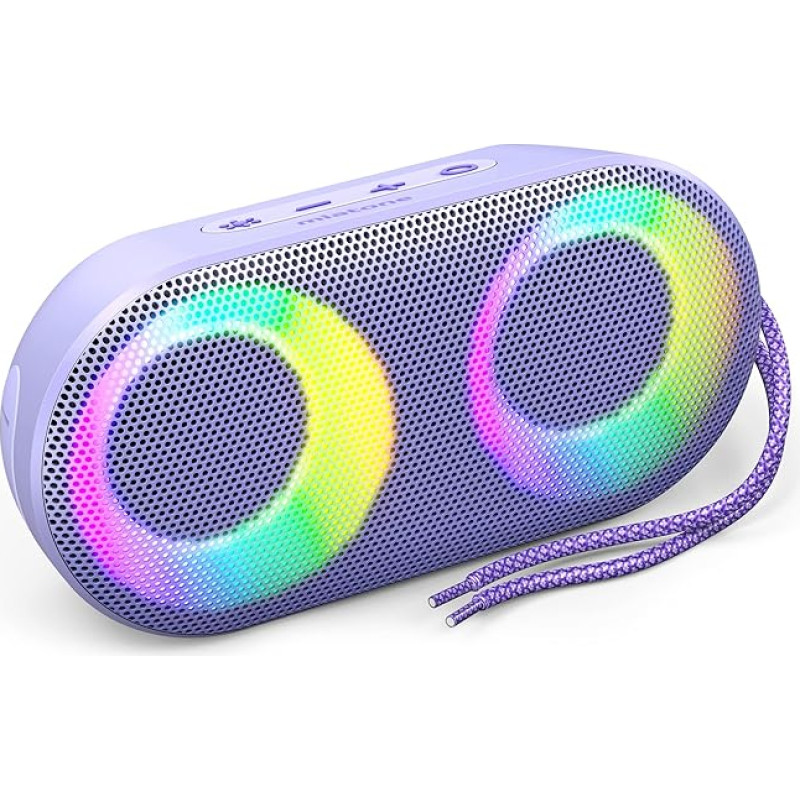 RGB Lights Loud Bluetooth Speaker with Deep Bass Mode, TF Card, True Wireless Stereo Portable Speaker for Outdoor Party Pool Beach Travel