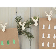 Ginger Ray Wooden Stag Shaped Peg 16 Stück, Multi, 3m