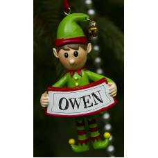 Boxer Gifts Owen Elf Decoration, Ceramic, Multicoloured, 8 x 4.5 x 2 cm