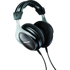 Shure SRH1540 Closed Headphone/Over-Ear High-End Noise Cancelling Cable Interchangeable Aluminum Carbon Construction Alcantara Ear Pads Clear Treble Warm Bass Black/Silver