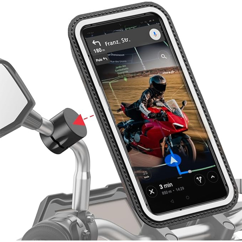 Shapheart - Magnetic holder for Moto / Vespa rear, smartphone holder for smartphone M up to 15 cm