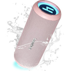 HEYSONG Bluetooth Speaker, Portable Wireless Waterproof Speaker with LED Light, 20W Stereo, Good Bass, TF Card, USB Playback, Dual Pairing for Camping, Pool, Shower, Bike, Kayak,